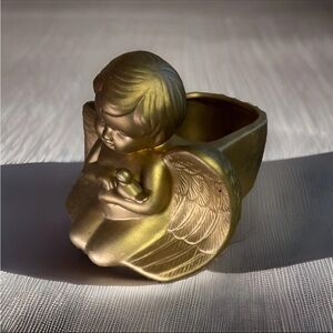 Elegant Gold Cherub Planter
